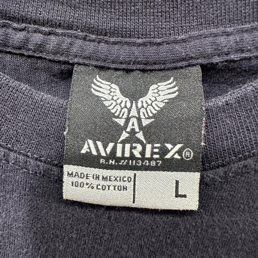 Avirex Mens Navy Blue Wings Star Graphic T-Shirt Large Short‎ Sleeve Cotton Tee - Picture 3 of 9